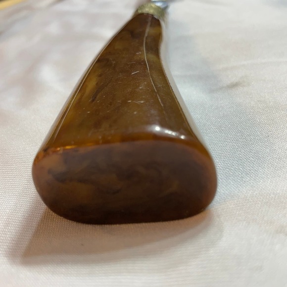 Vintage Retro Meat Serving Fork Bakelite Style Handle Stainless Steel - Picture 6 of 6